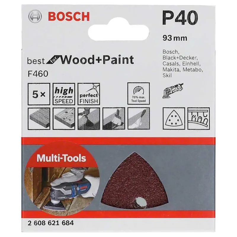 Delta F460 93 Mm 6p G40 Schuurpapier 5 Eenheden von Bosch Professional – Produktbild 2 von 3