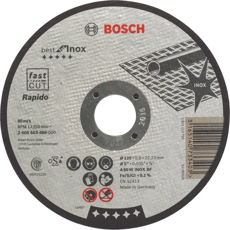 Bosch Accessories 2608603488 2608603488 Disque à tronçonner 125 mm 1 pc(s) acier de Bosch Professional – image du produit
