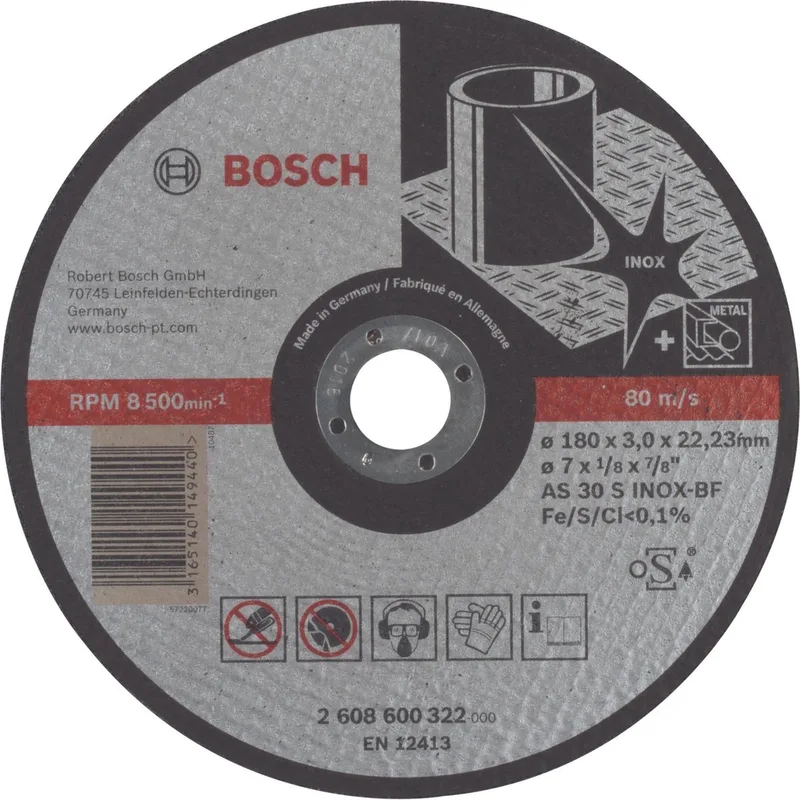 Bosch Accessories 2608600322 2608600322 Disque à tronçonner 180 mm 1 pc(s) acier de Bosch Professional – image du produit