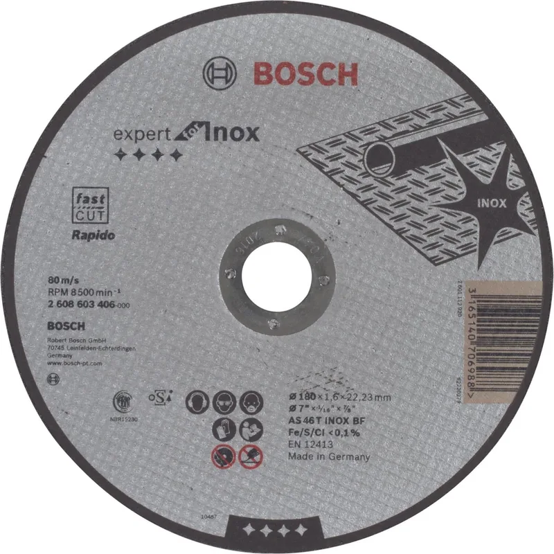 Bosch Accesorios Expert Inox Metalskæreskive 180x1.6 Mm fra Bosch Professional – produktbillede 1 af 4