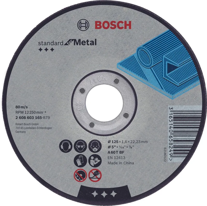 Doorslijpschijf recht Standard for Metal A 30 S BF, 125 mm, 22,23 mm, 2,5 mm 1st de Bosch Professional – image du produit 1 sur 2