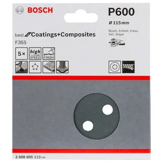 Excentrisch Beste 8p G600 Schuurpapier 115 Mm 5 Eenheden de Bosch Professional – image du produit 2 sur 2