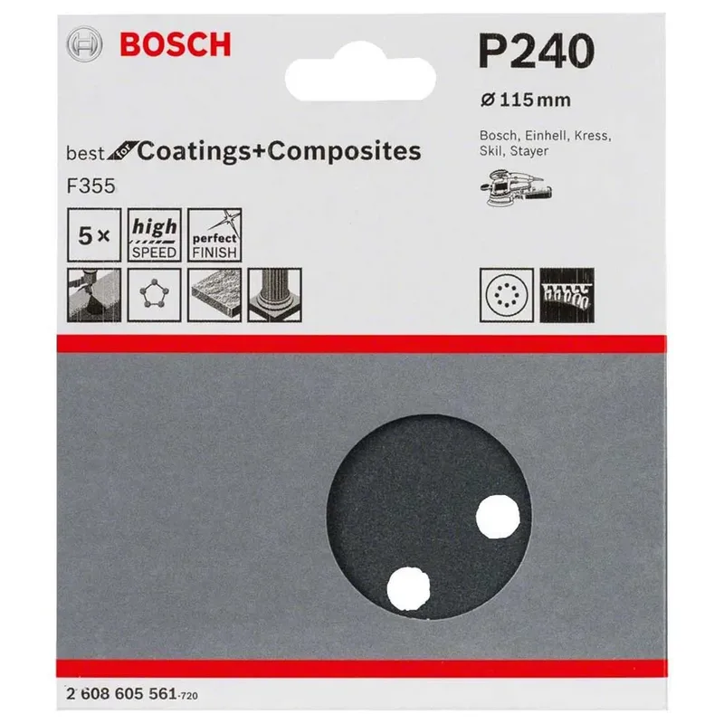 Excentrisch Schuurpapier Best 8p G240 115 Mm 5 Eenheden de Bosch Professional – image du produit 2 sur 2