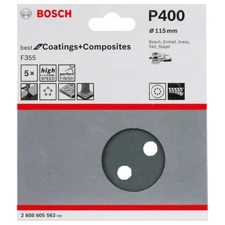 Excentrische Schuurmachine Best 8p G400 Steen Schuurpapier 115 Mm 5 Eenheden de Bosch Professional – image du produit 2 sur 2