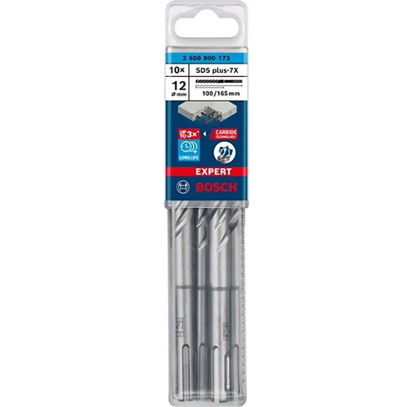 Expert 7x 12x100x165 Mm Sds-plus Steenboor 10 Eenheden de Bosch Professional – image du produit 1 sur 6