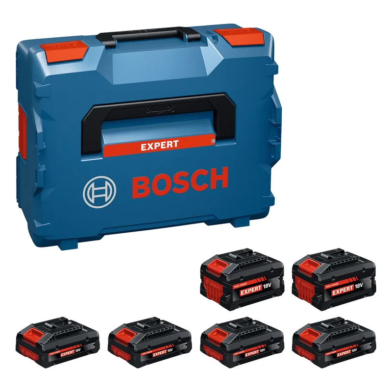 EXPERT Accu starterset 4x EXBA 18V-40 + 2x EXBA 18V-80 in L-Boxx - 1600A0373G van Bosch Professional – productafbeelding