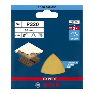 EXPERT C470 2608900830 Delta schuurpapier Geperforeerd (l x b) 93 mm x 93 mm 5 stuk(s) von Bosch Professional – Produktbild 4 von 6