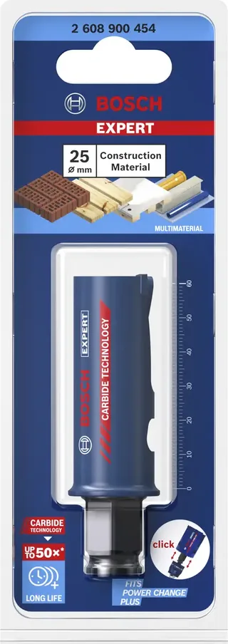 EXPERT Construction Material Lochsäge 25 x 60mm für Dreh- und Schlagbohrer von Bosch Professional – Produktbild 2 von 2