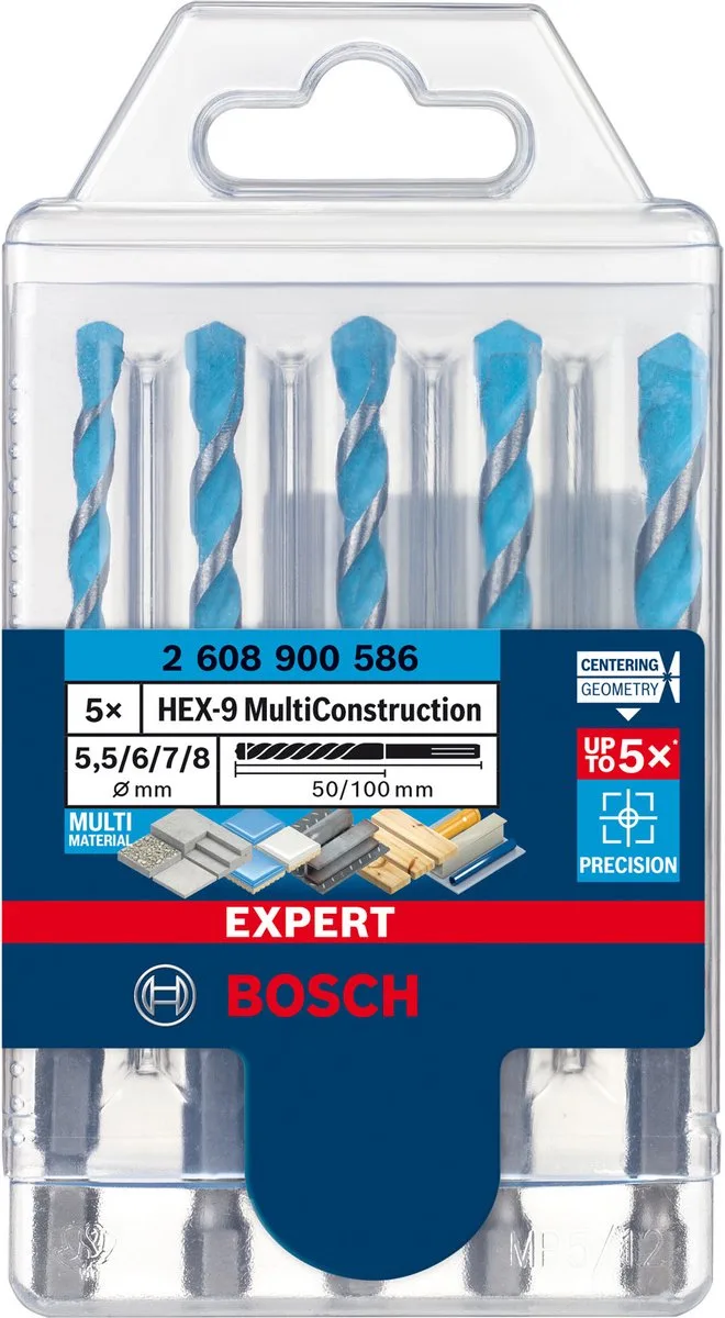 EXPERT HEX-9 MultiConstruction boorset 5-delig - 2608900586 von Bosch Professional – Produktbild