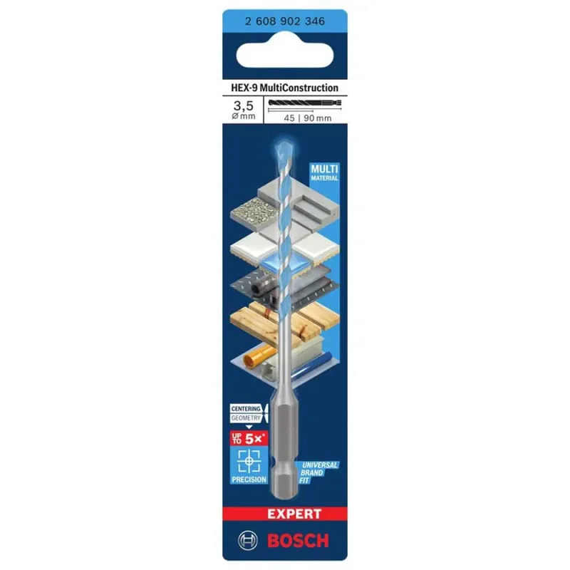 Expert Hex-9 Muurboor 3.5x45x90 Mm by Bosch Professional – product image 2 of 6