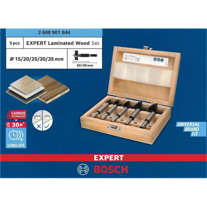 Expert Laminated Forstnerboor 15/20/25/30/35 Mm 5 Eenheden de Bosch Professional – image du produit 3 sur 6