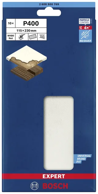 EXPERT M480 2608900769 Schleifnetz für Schwingschleifer ungelocht Körnung (num) 400 (L x B) 230 mm x 115 mm 10 St. von Bosch Professional – Produktbild 2 von 2