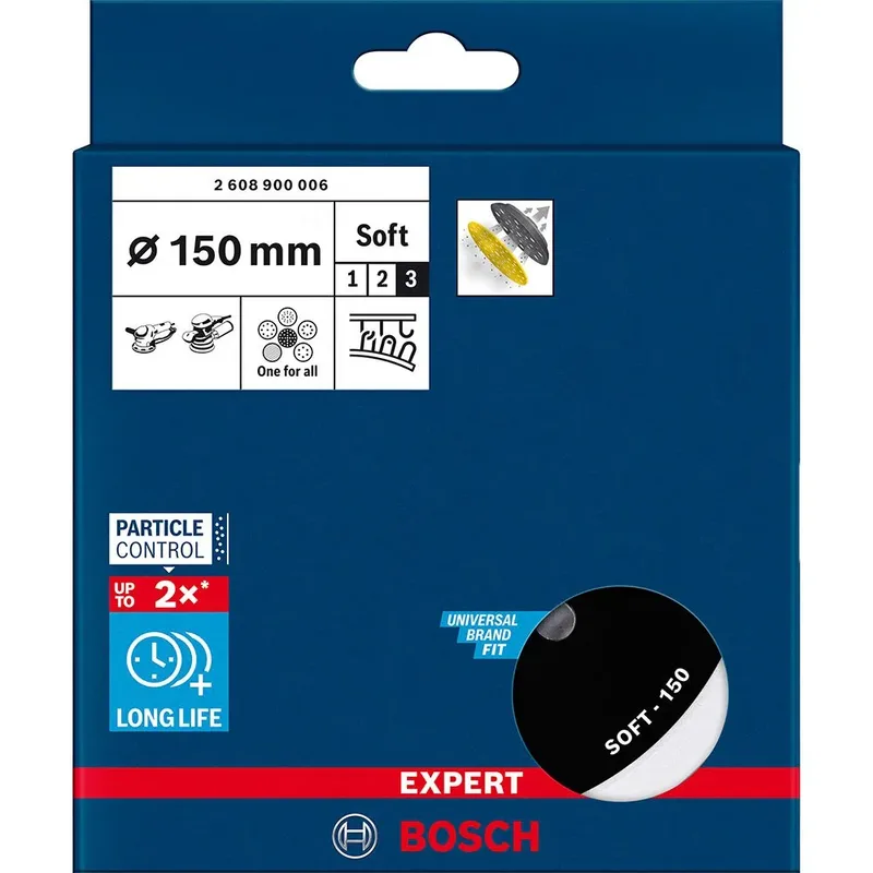 Expert Multiloch Universalstützteller, weich, Ø150mm, M8+5/16", Schleifteller by Bosch Professional – product image 2 of 2