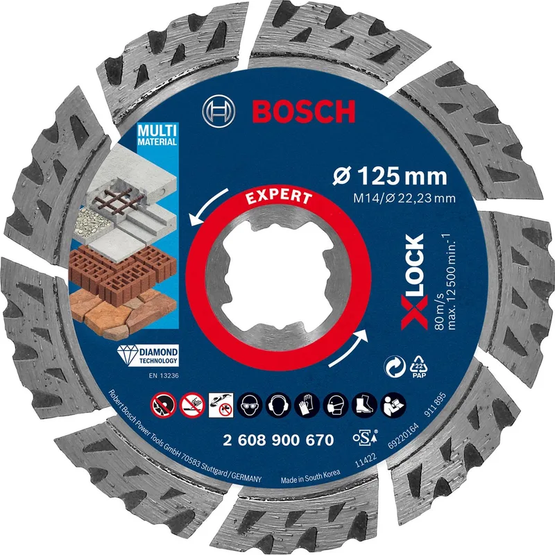 EXPERT MULTIMATERIAL X-LOCK - Cutting disc - Brick - Concrete - Hard concrete - Stone by Bosch Professional – product image 1 of 4