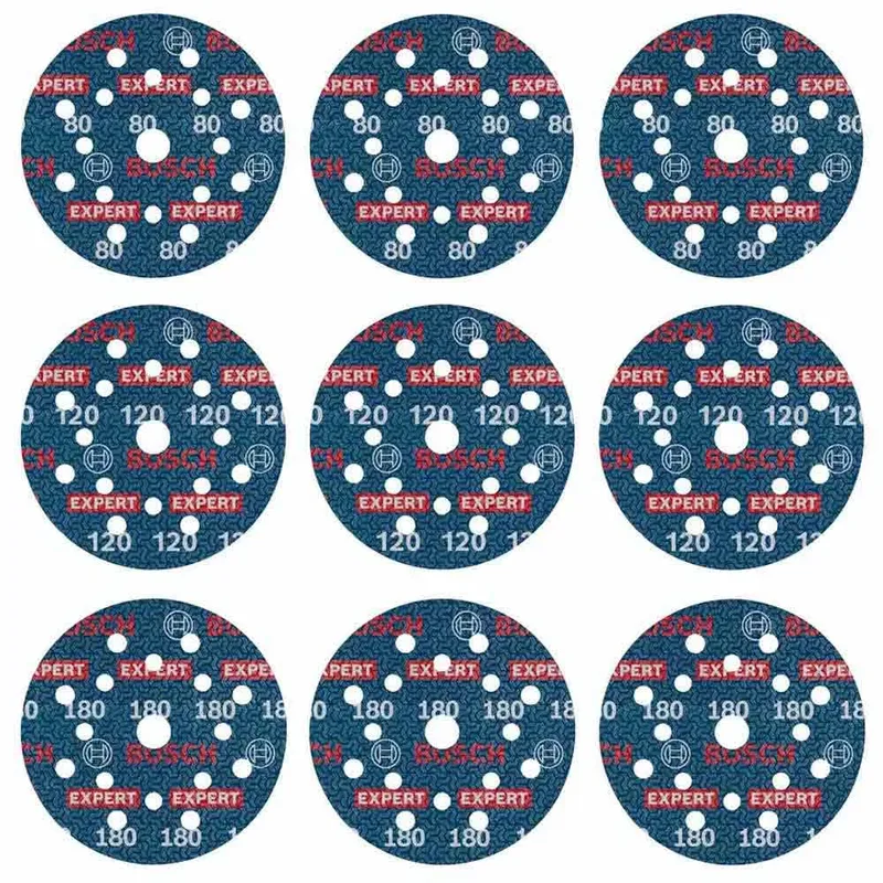 Bosch Accesorios Papier De Verre Expert O780 3x80/3x120/3x180 125 Mm 9 Unités de Bosch Professional – image du produit 1 sur 2