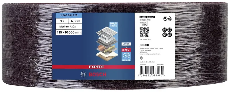 Expert Vliesrolle N880 Medium A, 115mmx10m, Schleifblatt de Bosch Professional – image du produit 2 sur 2