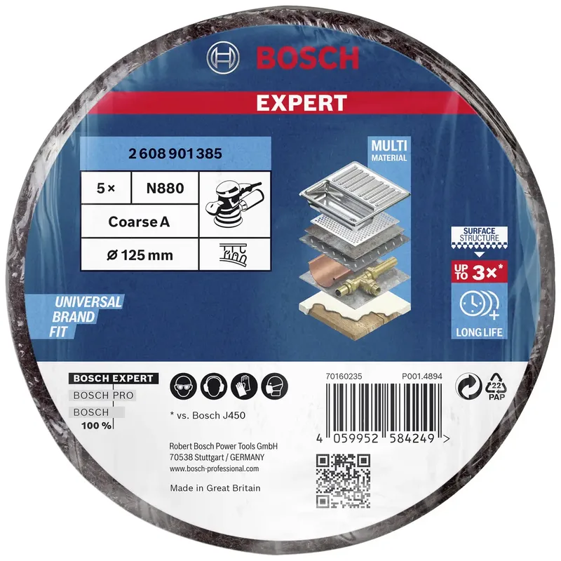 Expert Vliesscheibe N880 Grob A, Ø 125mm, Schleifblatt de Bosch Professional – image du produit 2 sur 2