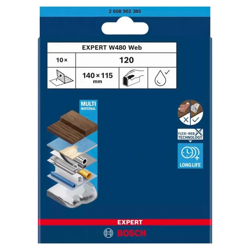 Expert W480 Schuurpapier G120 10 Eenheden von Bosch Professional – Produktbild 1 von 6