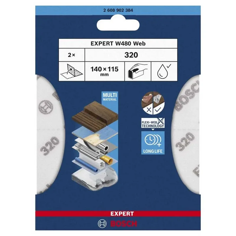Expert W480 Schuurpapier G320 2 Eenheden de Bosch Professional – image du produit 2 sur 6