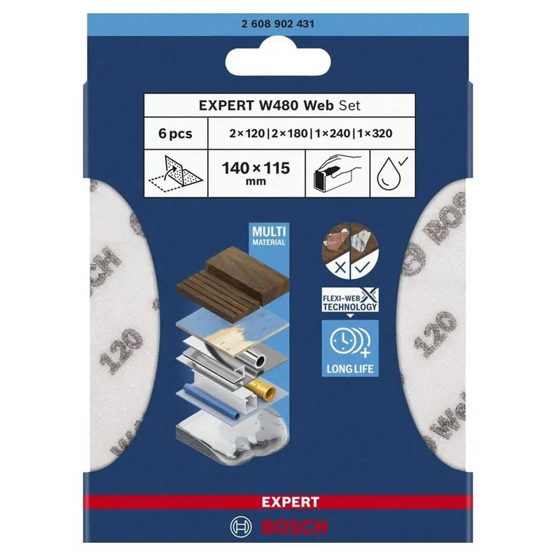 Expert W480 Schuurpapier Vellen 6 Eenheden by Bosch Professional – product image 2 of 2