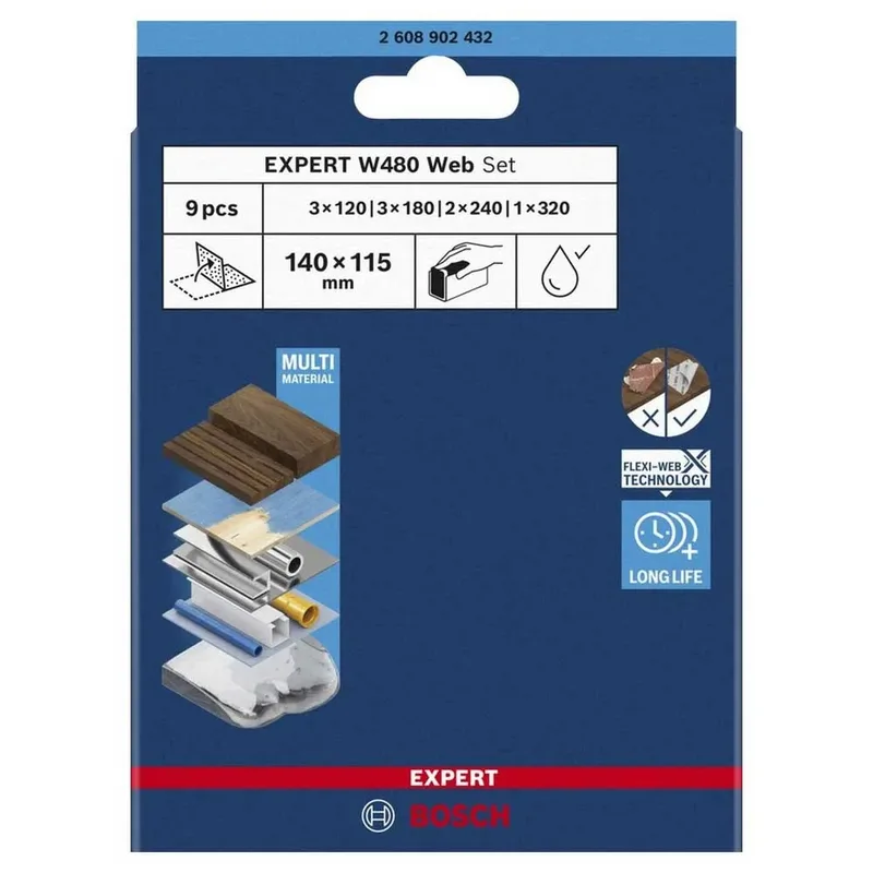 Expert W480 Schuurpapier Vellen 9 Eenheden von Bosch Professional – Produktbild 2 von 2