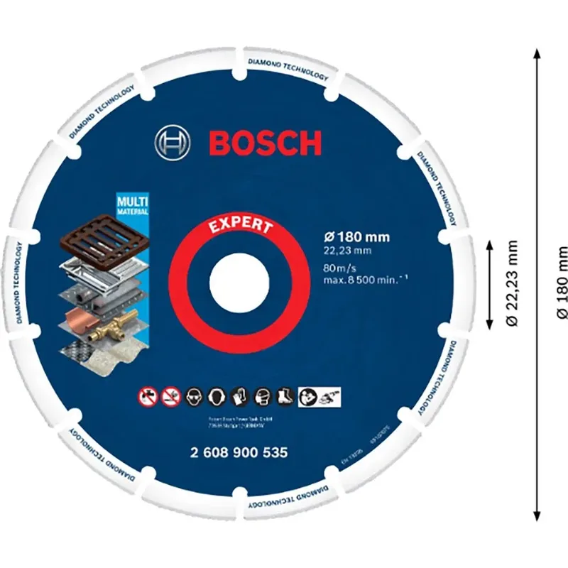 Expert Wheel 180x22.23 Mm Diamantdoorslijpschijf de Bosch Professional – image du produit 6 sur 6