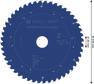 Bosch Lame De Scie Circulaire Pour Bois Expert Wood Cordless 216 X 1.7/1.2 X 30 Mm T48 de Bosch Professional – image du produit 2 sur 2