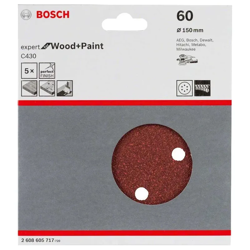 Exzenter Schleifpapier Holz Expert 6p G60 150 Mm 5 Einheiten by Bosch Professional – product image 2 of 2