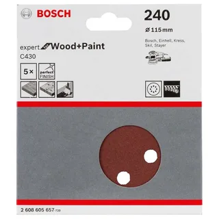 Exzenter Schleifpapier Holz Expert 8p G240 115 Mm 5 Einheiten de Bosch Professional – image du produit 2 sur 2