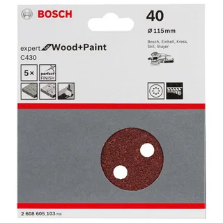 Exzenter Schleifpapier Holz Expert 8p G40 115 Mm 5 Einheiten fra Bosch Professional – produktbillede 2 af 2