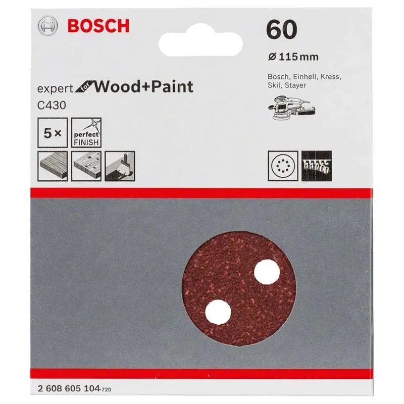 Exzenter Schleifpapier Holz Expert 8p G60 115 Mm 5 Einheiten von Bosch Professional – Produktbild 2 von 2