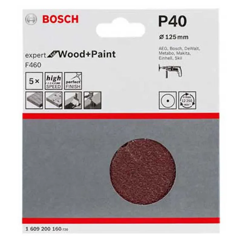 G120 Houtboor Schuurpapier 125 Mm 125 Mm 5 Eenheden von Bosch Professional – Produktbild 2 von 2