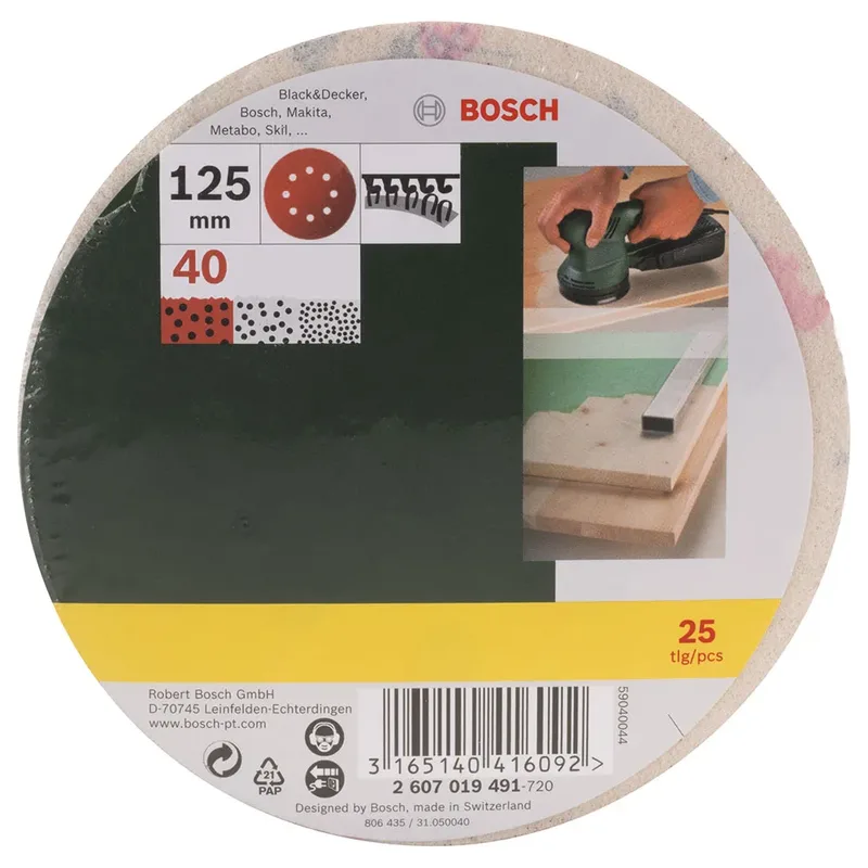 G40 Schuurpapier 125 Mm 25 Eenheden de Bosch Professional – image du produit 2 sur 2
