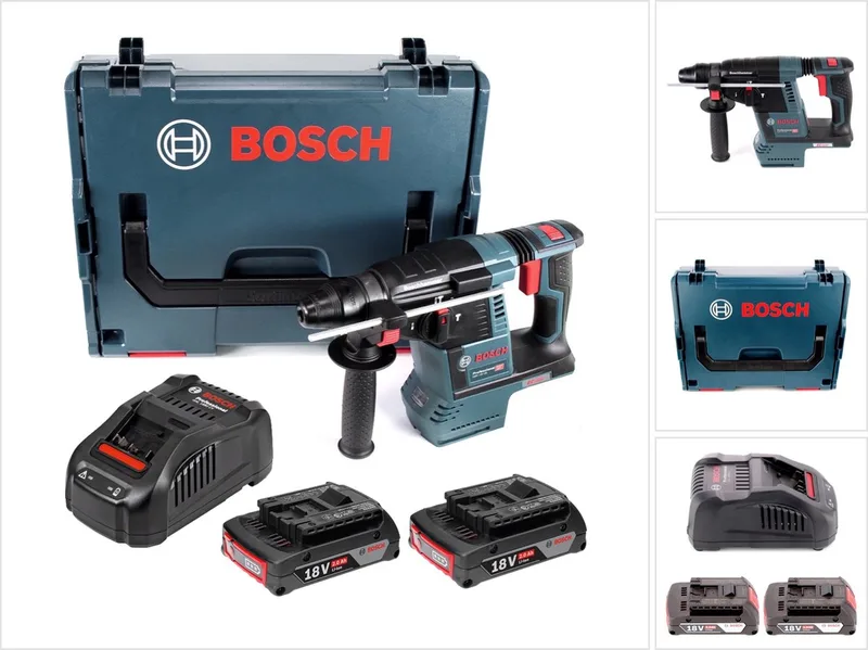 GBH 18V-26 accuklopboormachine 18V 2.6J borstelloos SDS plus + 2x accu 2.0Ah + lader + L-Boxx van Bosch Professional – productafbeelding