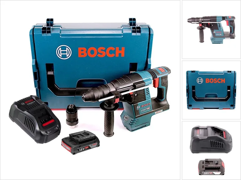 GBH 18V-26 F accu-boorhamer 18V 2,6J borstelloos SDS plus + 1x accu 2,0Ah + snellader + L-Boxx de Bosch Professional – image du produit