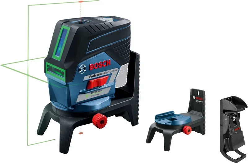 GCL 2-50 CG Accu Kruislijnlaser Groen 12V + Plafondklem Basic Body in L-Boxx - 0601066H03 by Bosch Professional, Black – product image