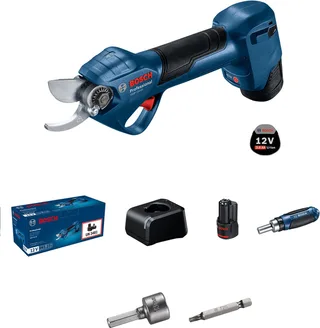 GGP 12V-25 - Accu snoeischaar - Inclusief 2x 12V 3.0 Ah Li-Ion accu en Snellader GAL 12V-20 van Bosch Professional – productafbeelding 1 van 5