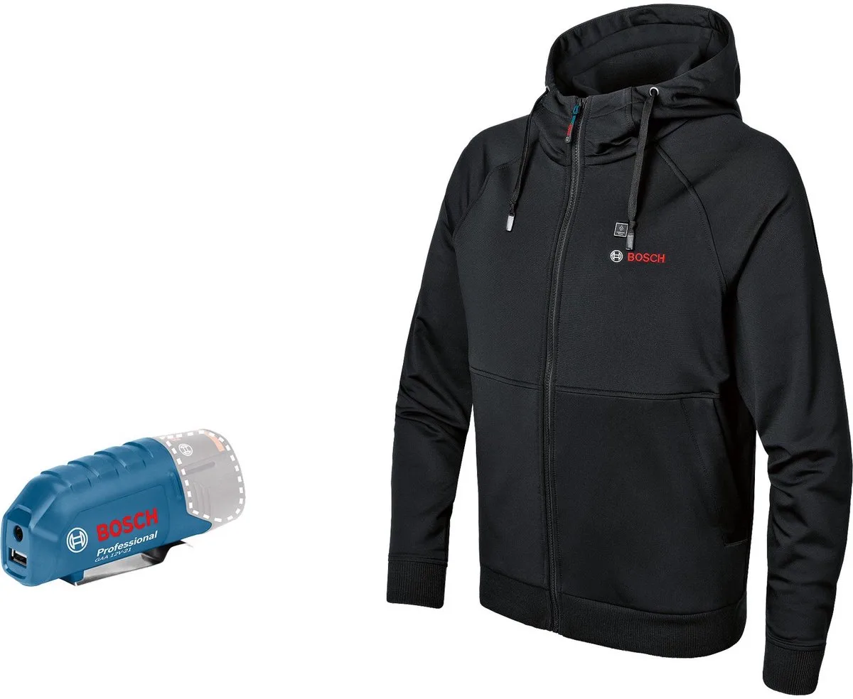 GHH 12+18V XA 2XL Verwarmde hoodie in Doos - 06188000EU van Bosch Professional, Zwart – productafbeelding