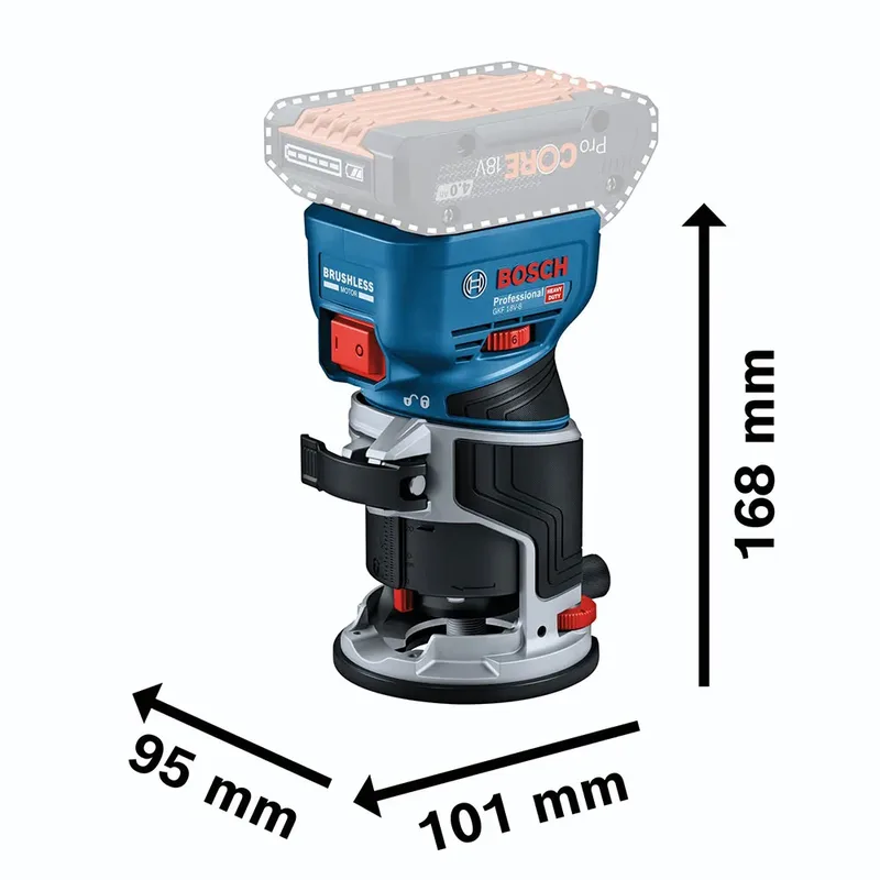 GKF 18V-8 Accu Boven- en Kantenfrees 18V Basic Body in L-Boxx - 06016C2003 by Bosch Professional, Blue – product image 4 of 6