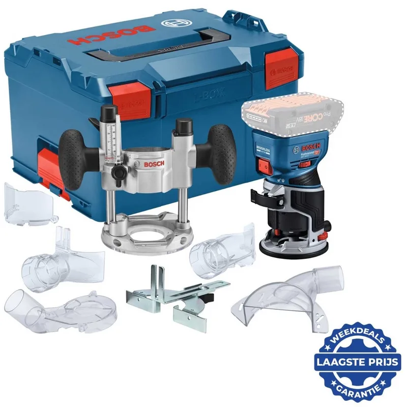 GKF 18V-8 Accu Boven- en Kantenfrees 18V Basic Body in L-Boxx - 06016C2003 by Bosch Professional, Blue – product image 1 of 6