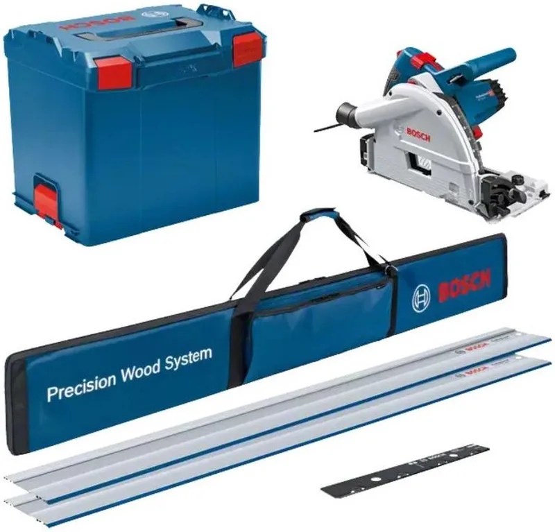 GKT 55 GCE Invalzaag 165mm + 2x geleiderail 1400W in L-Boxx - 0615990M9B de Bosch Professional – image du produit
