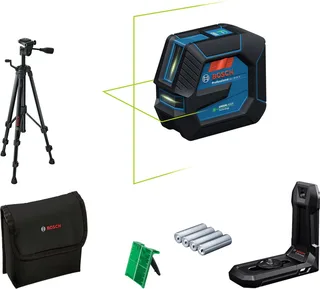 GLL 20-22 G - Lijnlaser - (4x batterij 1,5V LR6 (AA), laserrichtbord, houder LB10, statief BT 150, alkalinebatterij-adapter, tas) van Bosch Professional – productafbeelding 1 van 6