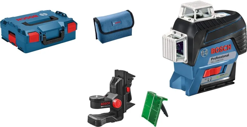 GLL 3-80 CG SOLO 12V Li-Ion accu kruislijnlaser body in L-Boxx - Groen de Bosch Professional, Kleurloos – image du produit