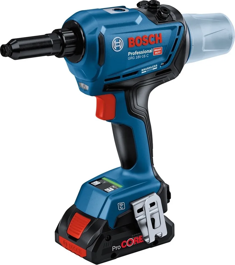 GRG 18V-16 C Professional - Accu Klinknagelpistool - 18V - Incl. 2 x 4,0 Ah accu en lader - in L-Boxx 136 de Bosch Professional, Bleu – image du produit