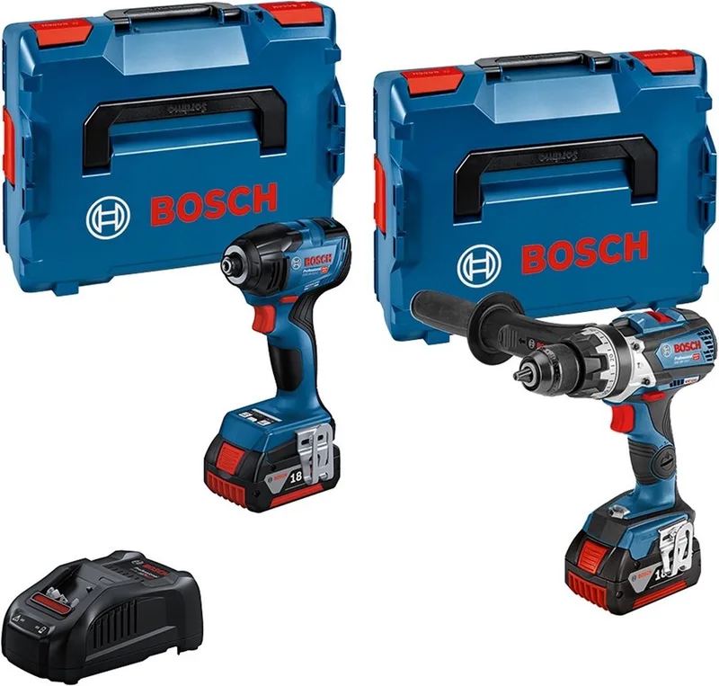 GSB 18V-110 accu schroefklopboormachine + GDR 18V-210 C slagschroevendraaier 18V 5.0 Ah in L-BOXX - 0615990N2V von Bosch Professional – Produktbild