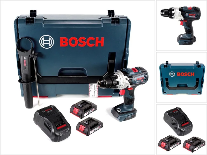 GSB 18V-85 C accu-slagboormachine 18 V 85 Nm 1/2" borstelloos + 2x accu 2,0 Ah + oplader + L-Boxx fra Bosch Professional – produktbillede