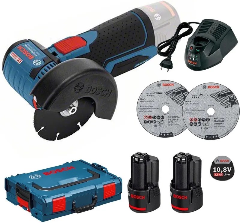 Bosch Akku-Winkelschleifer GWS 12V-76 mit 2 x 3,0 Ah Li-Ion Akku von Bosch Professional – Produktbild 1 von 5