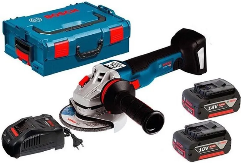 GWS 18V-10 | accu Haakse Slijper | 150 mm | Set | 2x 5,0 Ah accu + Lader | in L-Boxx | op=op van Bosch Professional – productafbeelding 1 van 6