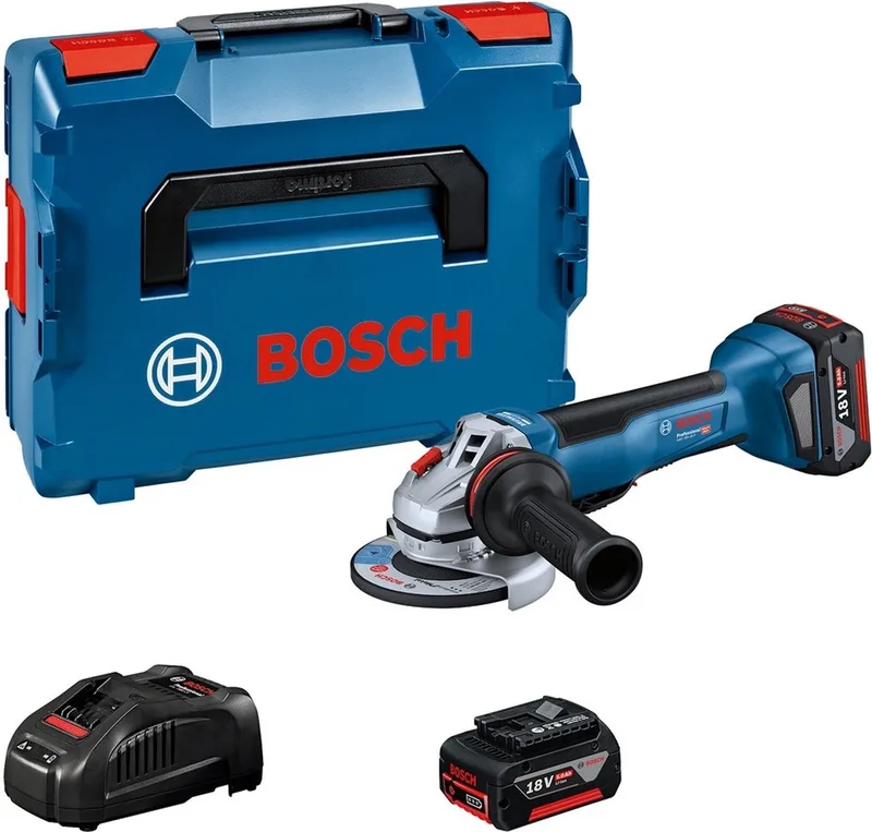 GWS 18V-10 P Accu Haakse Slijper 125mm 18V 5.0Ah in L-Boxx - 06019J4101 van Bosch Professional – productafbeelding