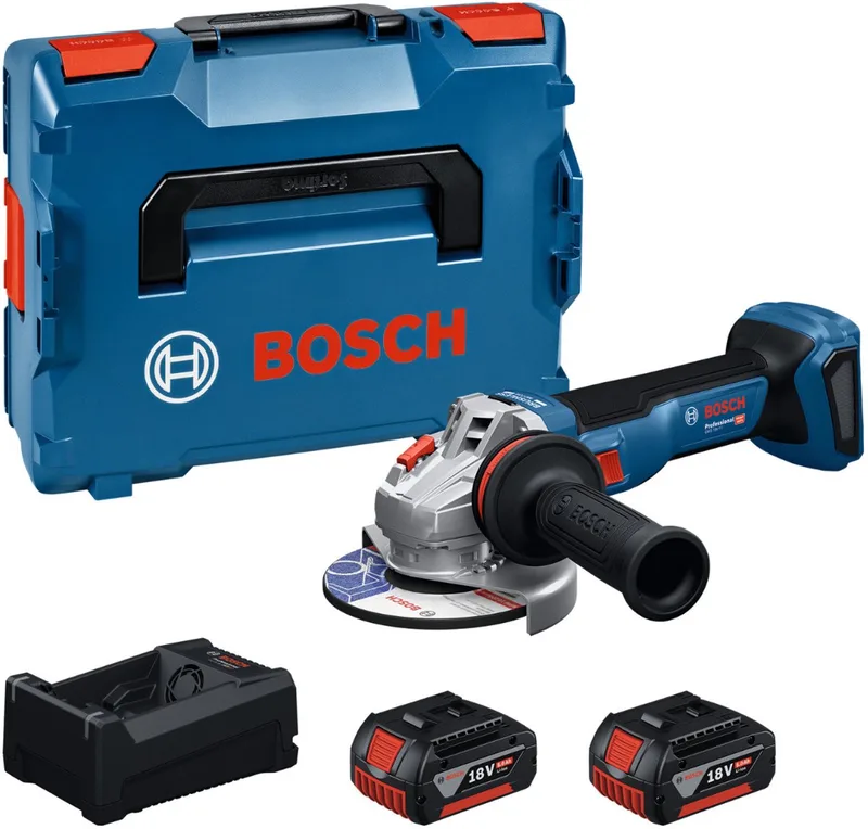 GWS 18V-11 Accu haakse slijper 125mm 18V 5.0Ah in L-Boxx - 06019N4103 van Bosch Professional – productafbeelding